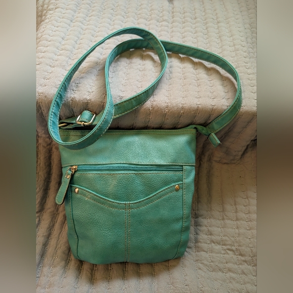 Croft And Barrow Stylish Turquoise Green Crossbody Bag - Picture 1 of 5